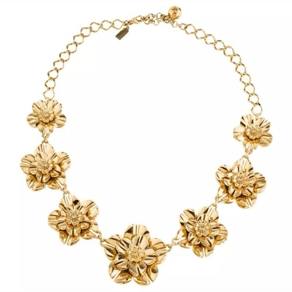 Kate Spade New York 12K Gold Plated Flowers Modern Floral Swim Team Necklace